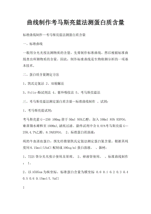 曲线制作考马斯亮蓝法测蛋白质含量.docx