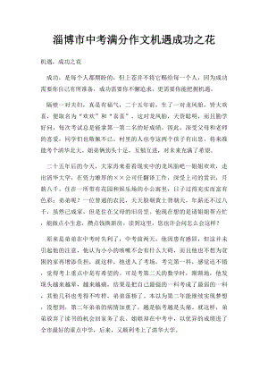 淄博市中考满分作文机遇成功之花.docx