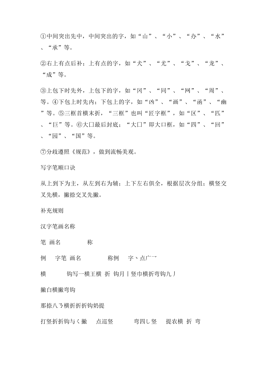 汉字笔画名称和笔顺规则及字体结构大全(1).docx_第2页