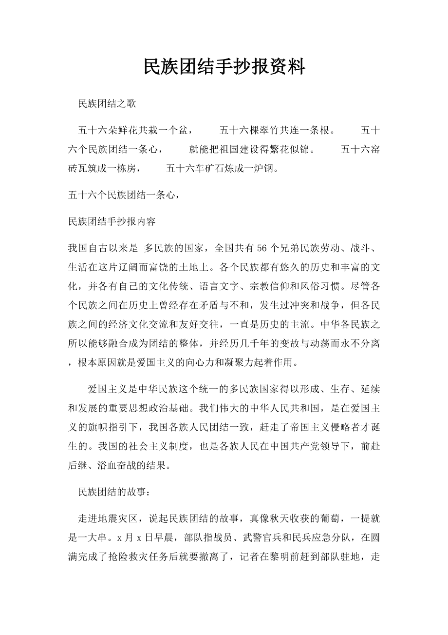 民族团结手抄报资料.docx_第1页