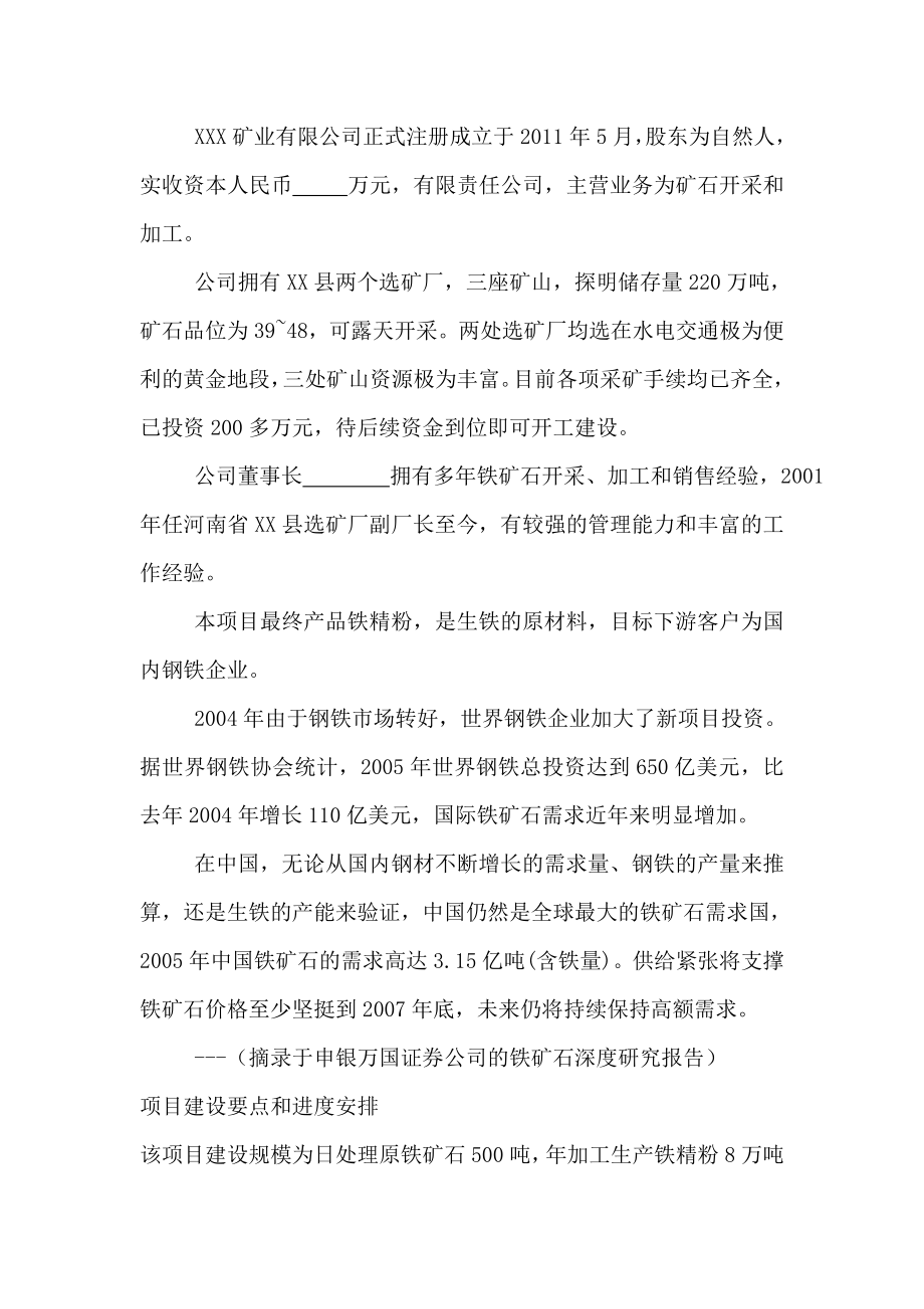 铁矿石项目商业计划书.doc_第3页