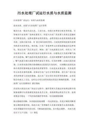 污水处理厂试运行水质与水质监测.docx