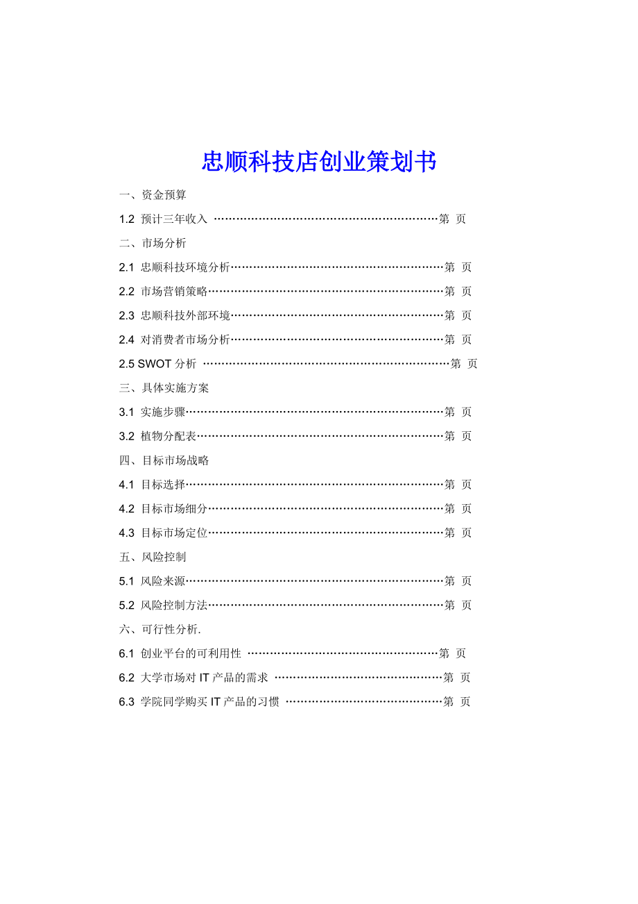 忠顺科技店创业策划书.doc_第2页