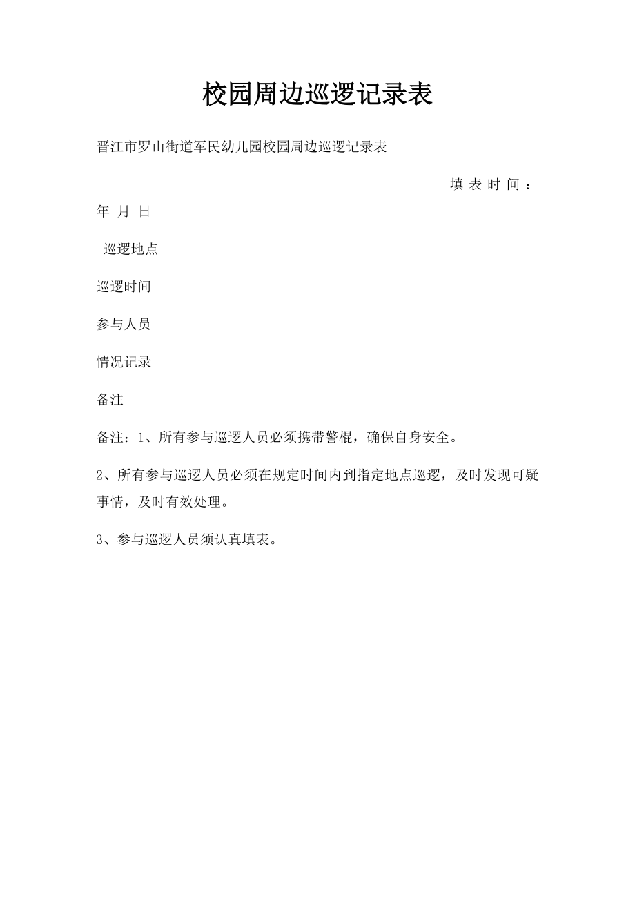 校园周边巡逻记录表.docx_第1页