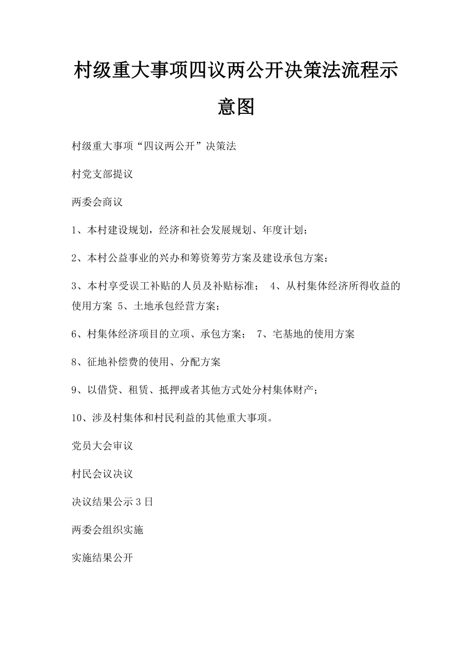 村级重大事项四议两公开决策法流程示意图.docx_第1页