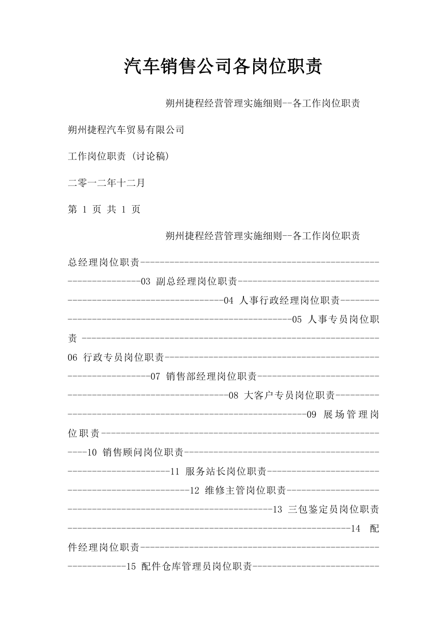 汽车销售公司各岗位职责.docx_第1页