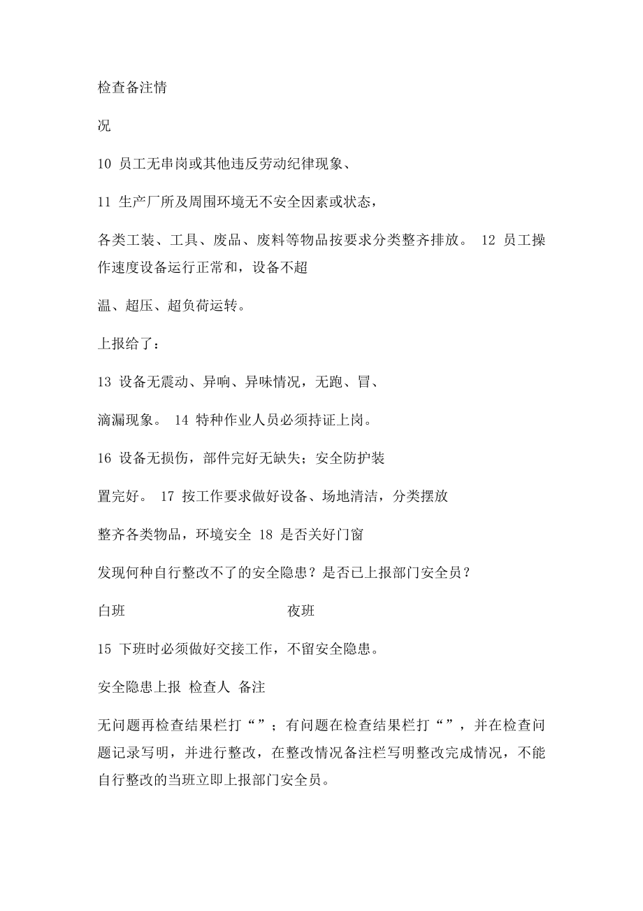 班组日常安全检查表.docx_第2页