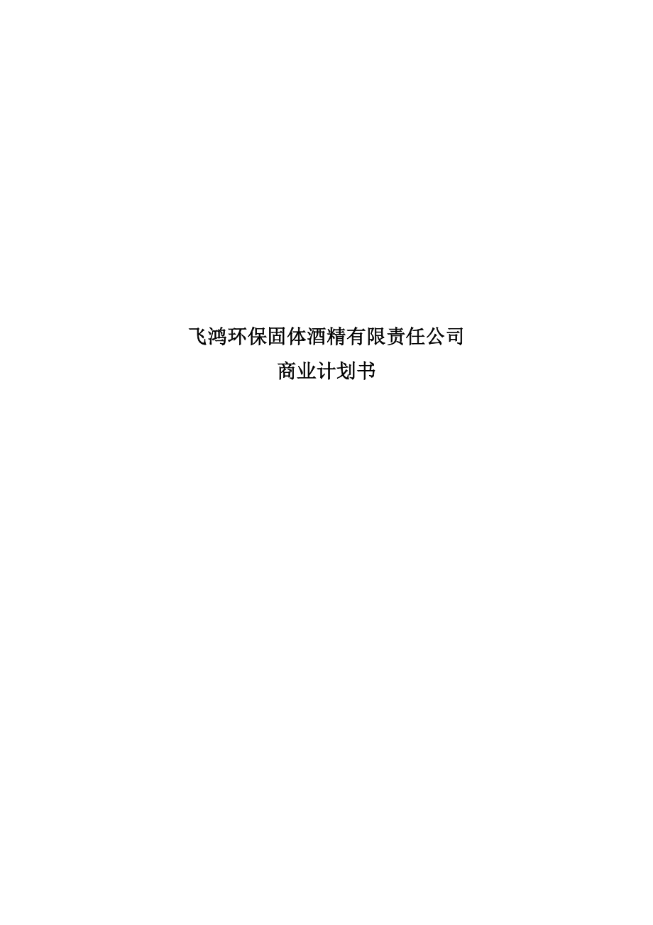 固体酒精公司商业计划书.doc_第1页