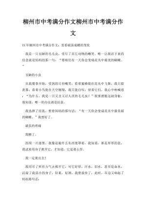 柳州市中考满分作文柳州市中考满分作文(1).docx