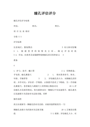 瞳孔评估评分.docx