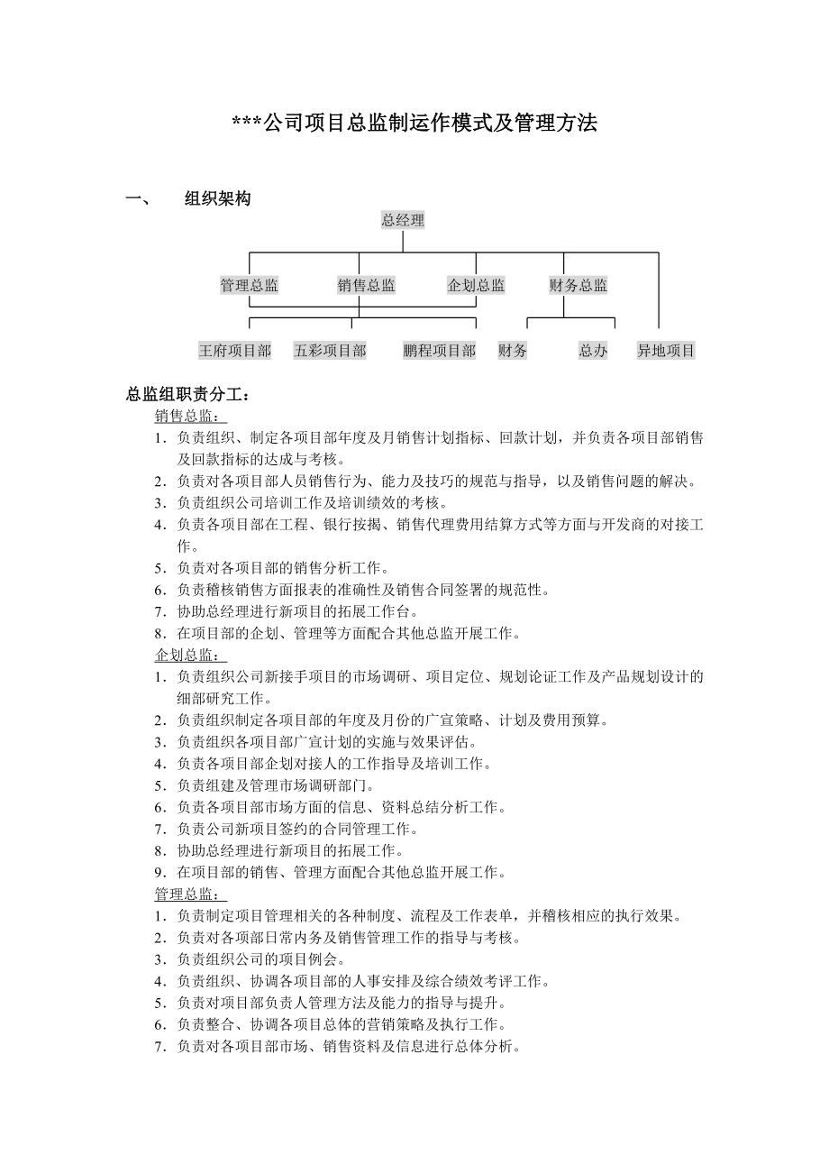 代理公司项目总监制运作模式及管理方法.doc_第1页