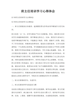 班主任培训学习心得体会.docx