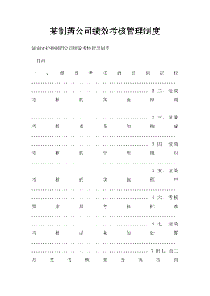 某制药公司绩效考核管理制度.docx