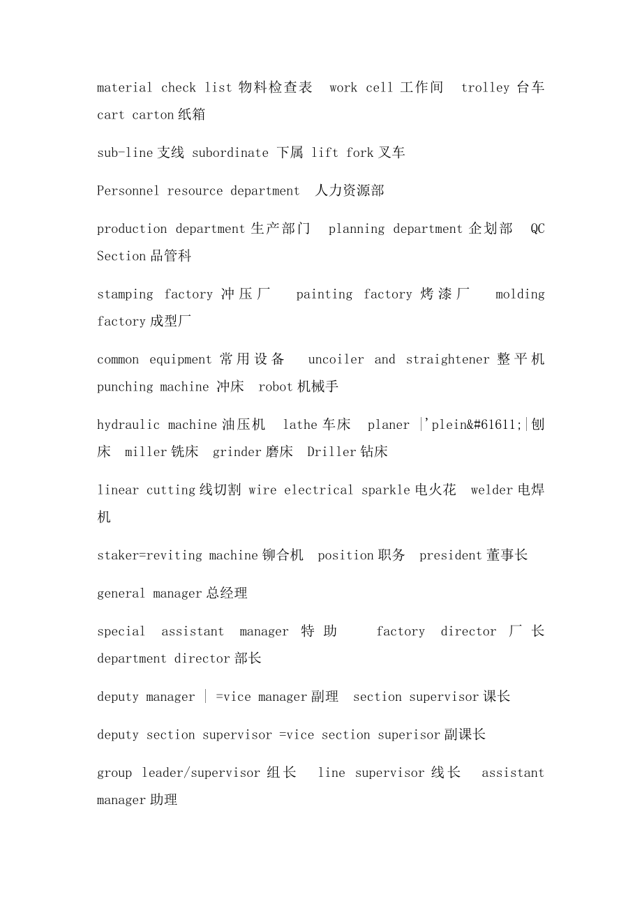 汽车英语+工厂用单词.docx_第2页