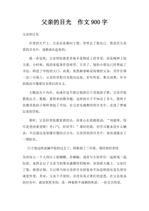 父亲的目光作文900字.docx