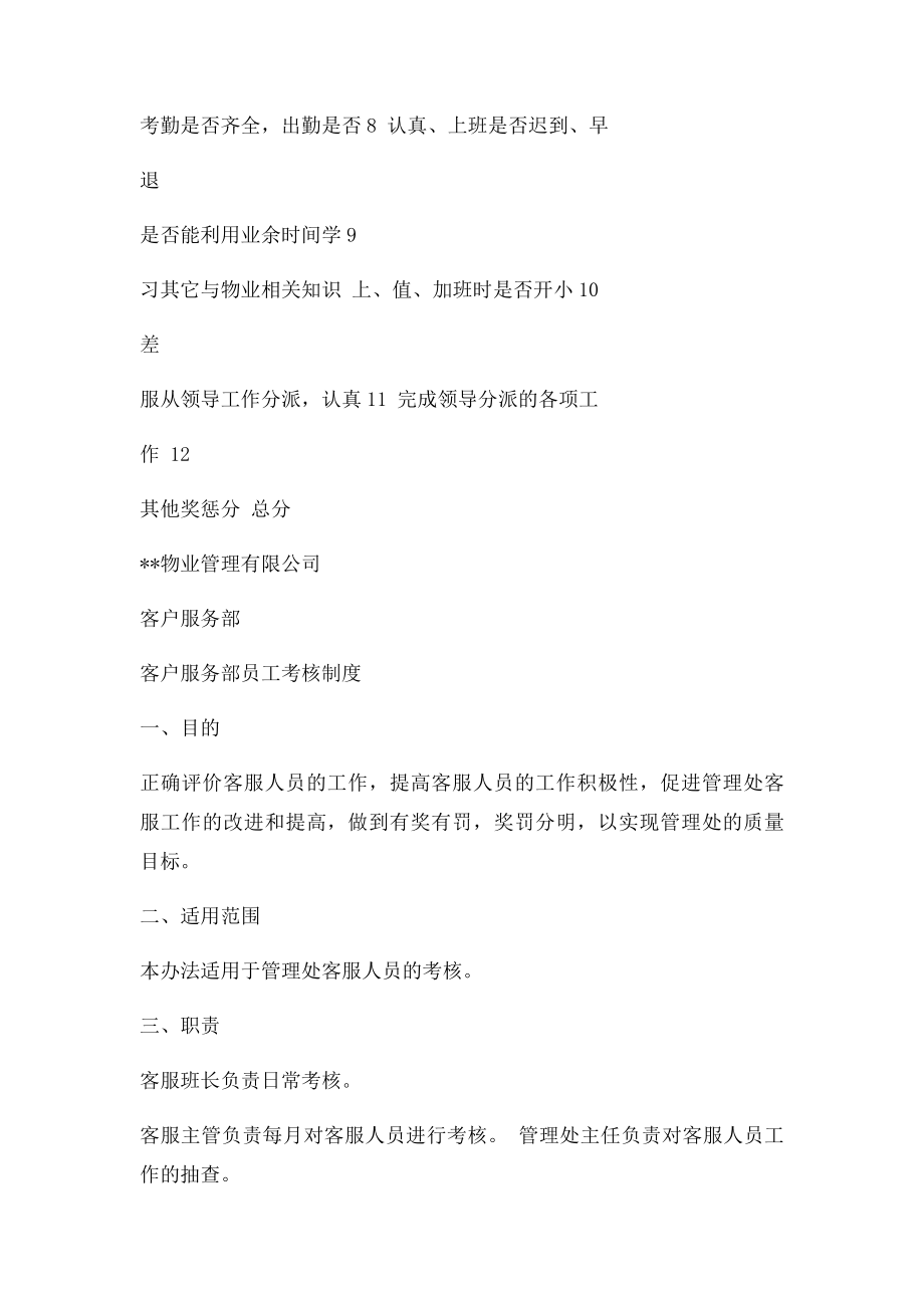 物业管理客服人员考核表.docx_第2页