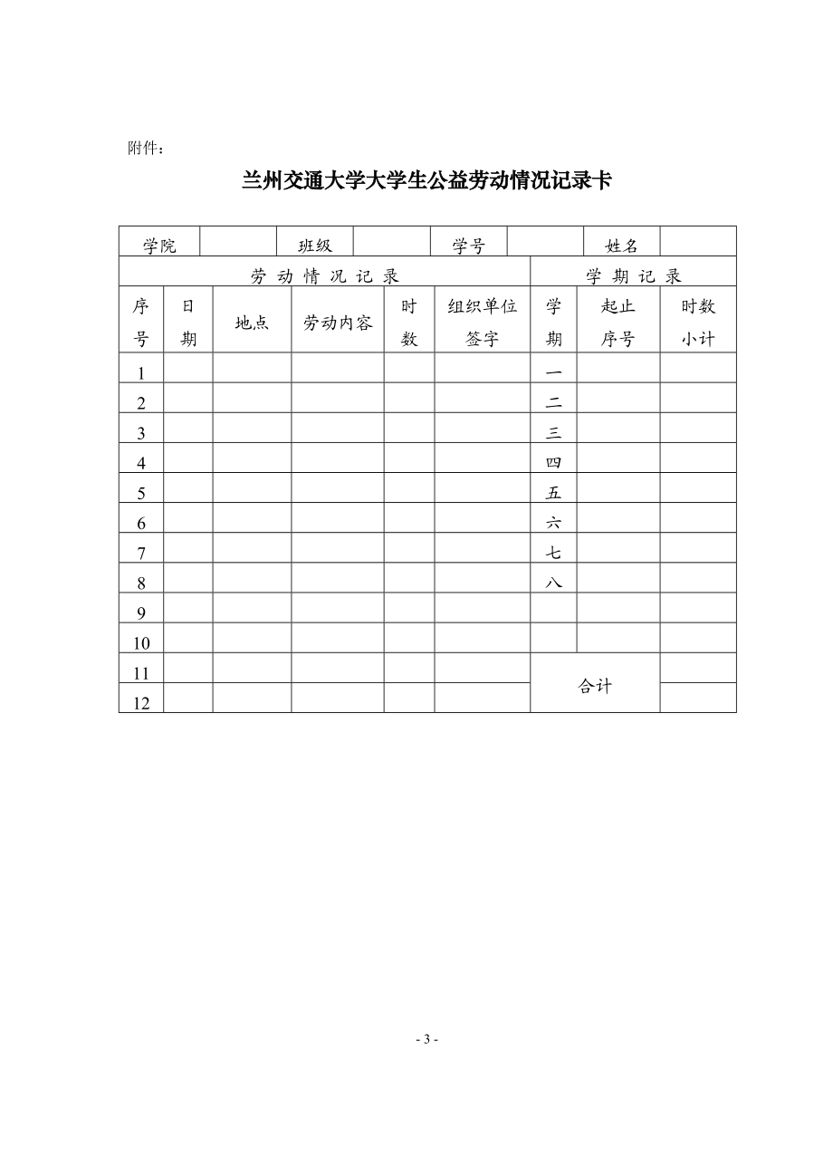 603509622348兰州交通大学关于大学生公益劳动的实施办法.doc_第3页