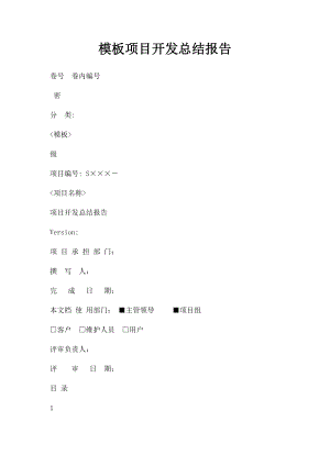 模板项目开发总结报告.docx