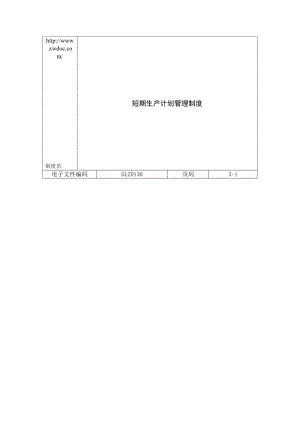 短期生产计划管理制度（制度范本、doc格式） .doc