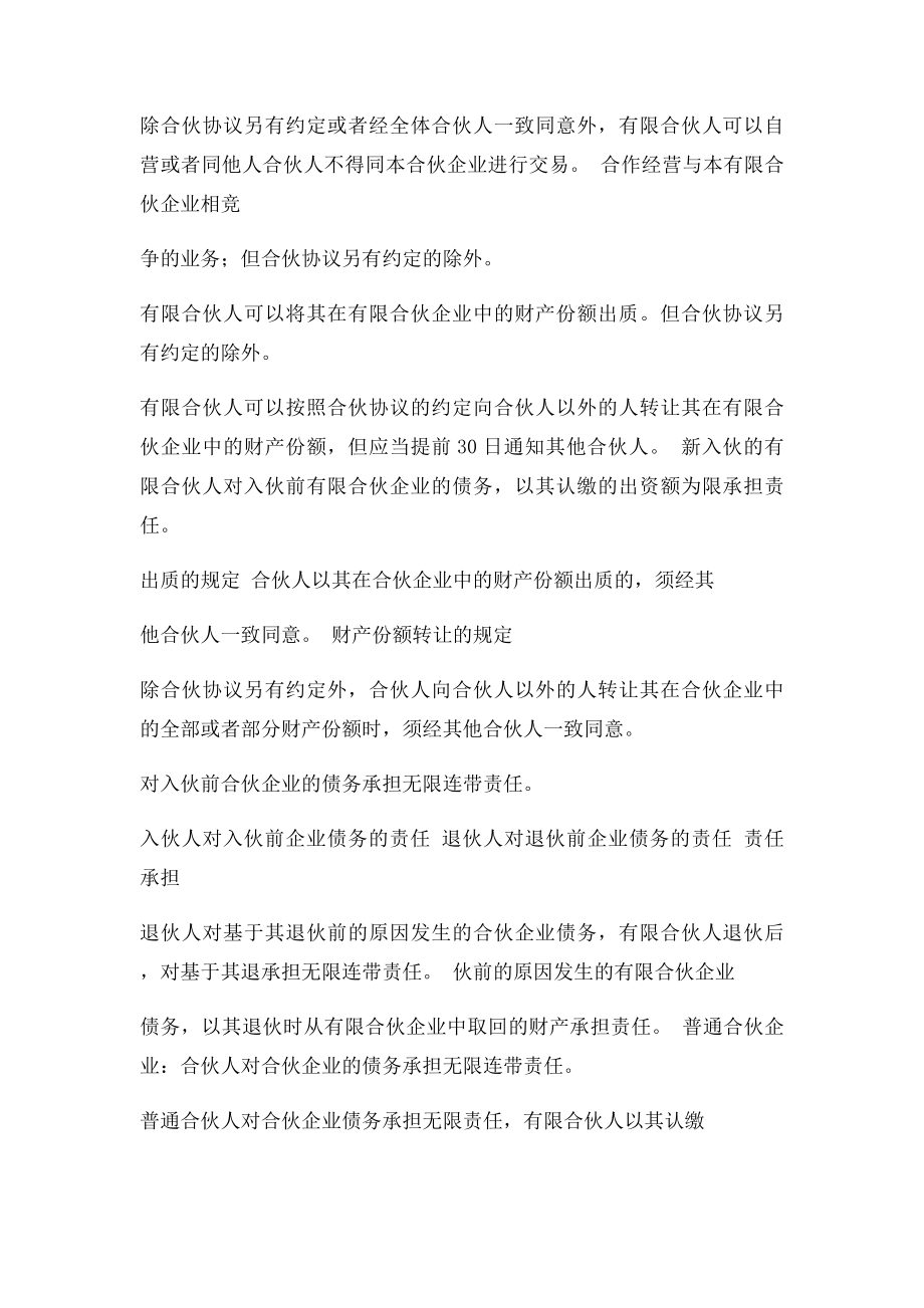 普通合伙企业与有限合伙企业的区别.docx_第2页