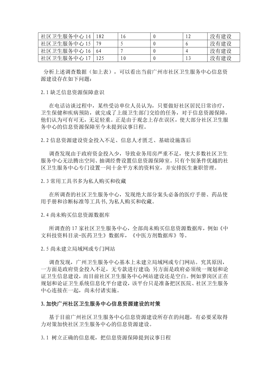 广州社区卫生服务中心信息资源建设现状及对策.doc_第3页