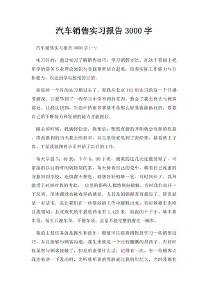 汽车销售实习报告3000字.docx