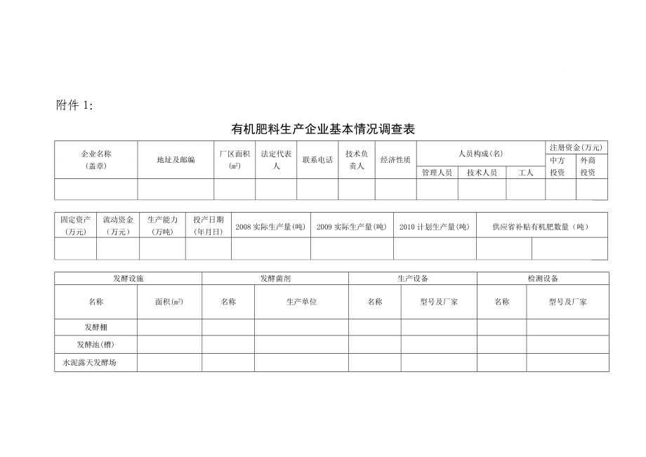 有机肥料生产企业基本情况调查表.doc_第1页