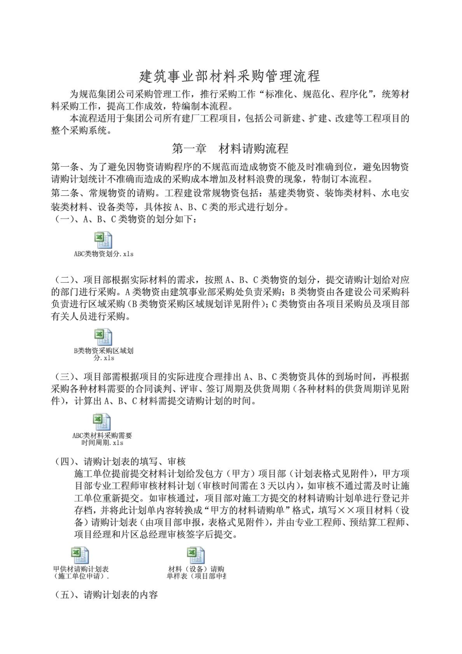 (最新)建筑事业部材料采购管理流程(试用.doc_第1页