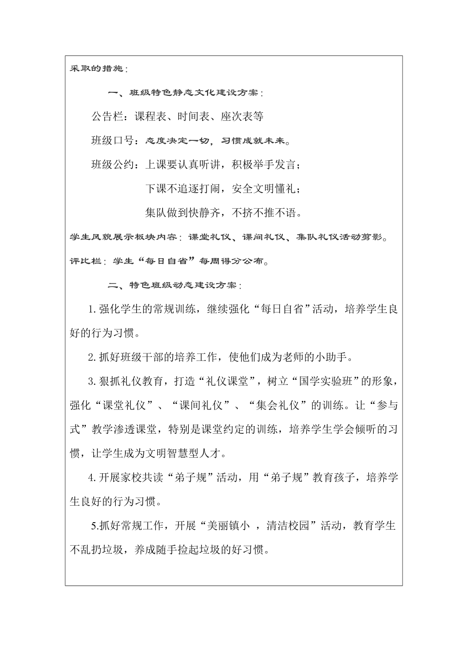 班级特色文化建设方案申报表.doc_第2页