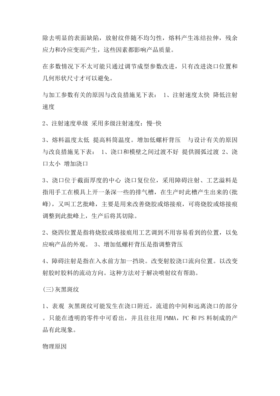 注塑成型各种缺陷的现象及解决方法.docx_第2页