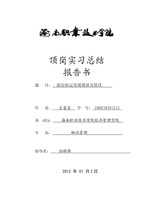 工作总结王莹亚顶岗实习报告1.doc