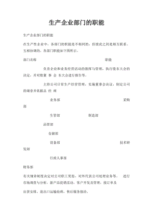 生产企业部门的职能.docx