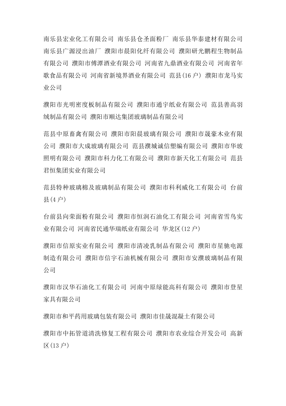 濮阳市重点服务企业名单.docx_第2页