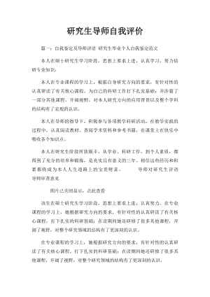 研究生导师自我评价.docx