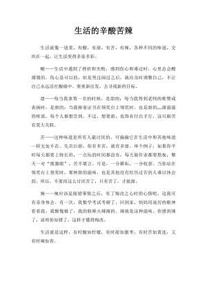 生活的辛酸苦辣.docx