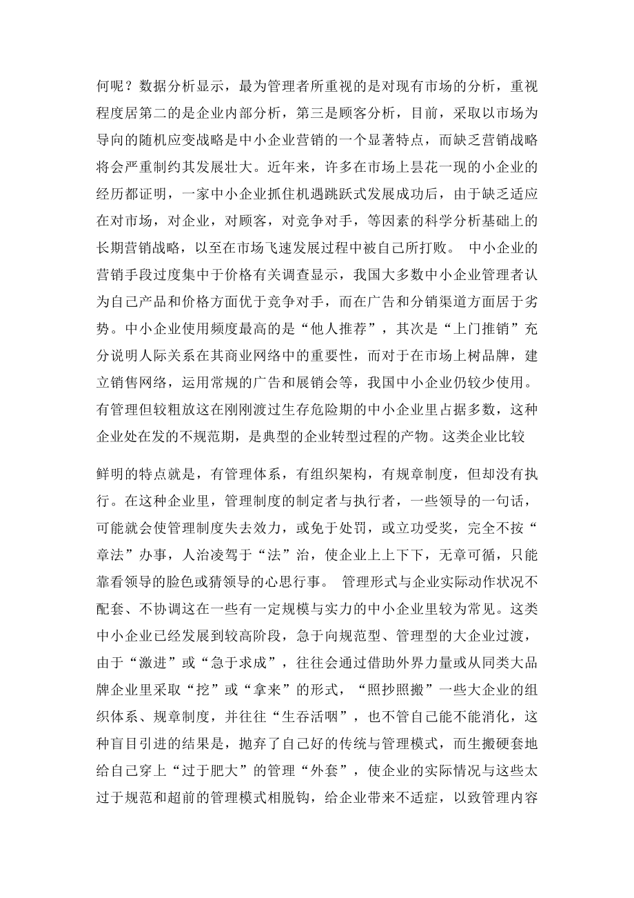 浅谈中小企业营销管理管理类毕业论文.docx_第3页