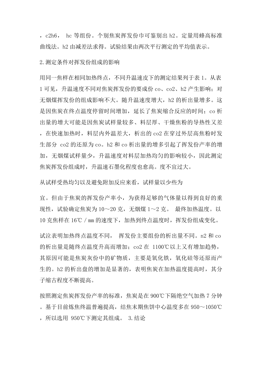 焦炭挥发份组成测定方法.docx_第2页