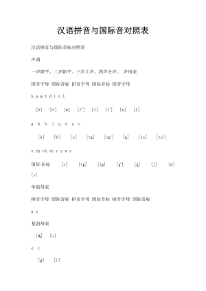 汉语拼音与国际音对照表.docx