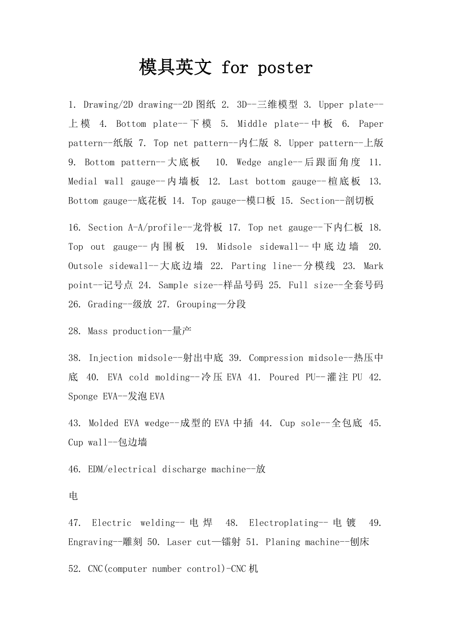 模具英文 for poster.docx_第1页