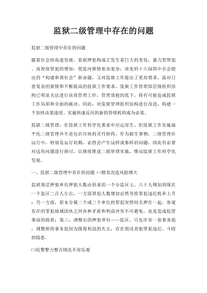 监狱二级管理中存在的问题.docx