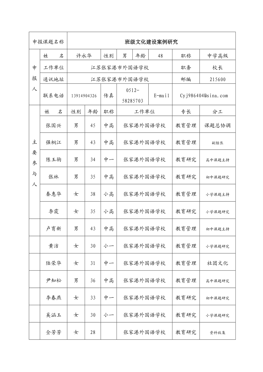 班级文化建设案例研究申报表张家港外国语学校.doc_第3页