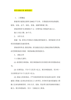 项目实施方案 融资建设.doc