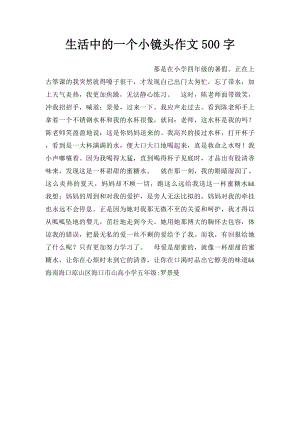 生活中的一个小镜头作文500字.docx