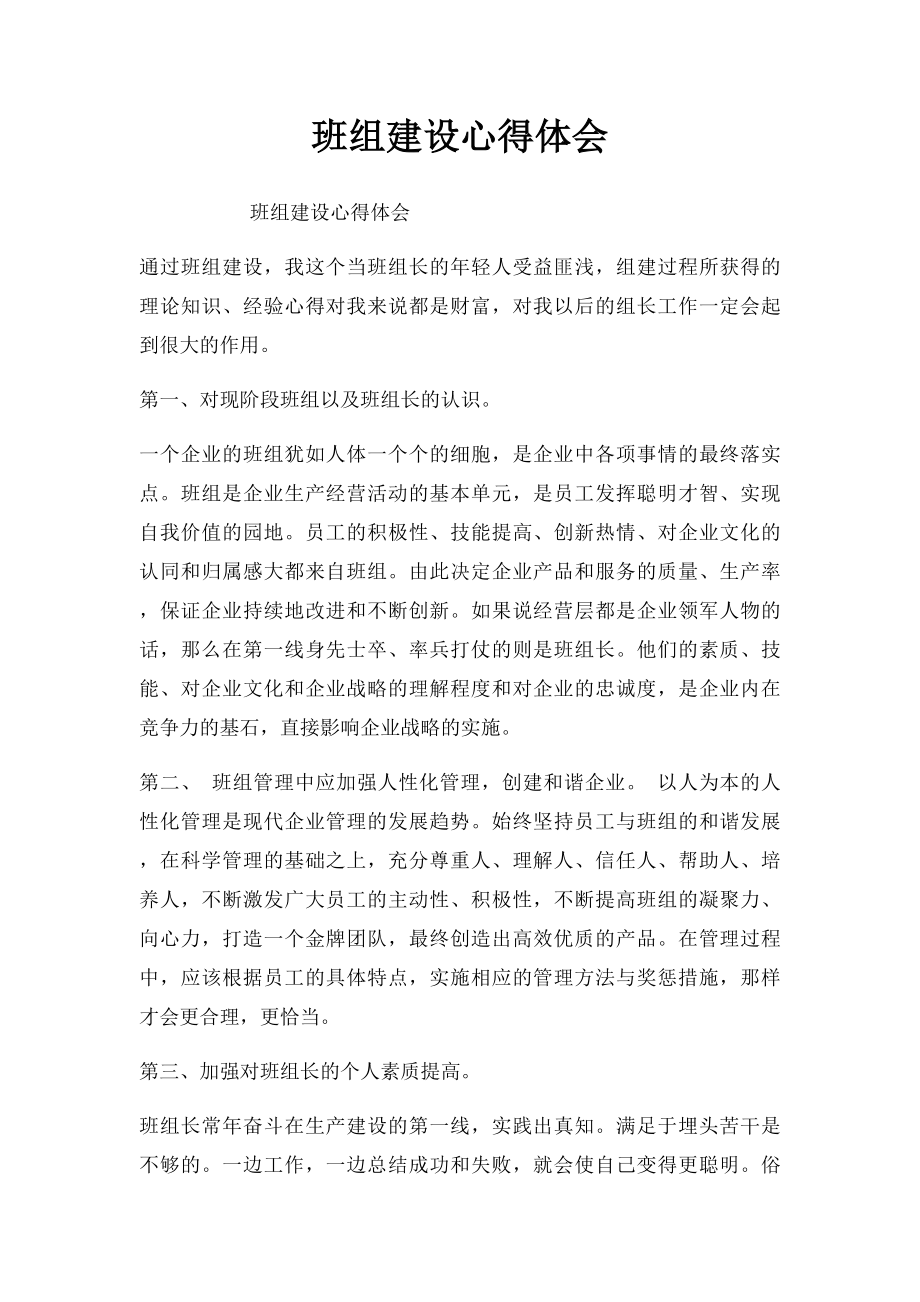 班组建设心得体会(1).docx_第1页