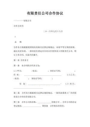 有限责任公司合作协议.docx