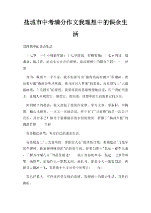 盐城市中考满分作文我理想中的课余生活.docx