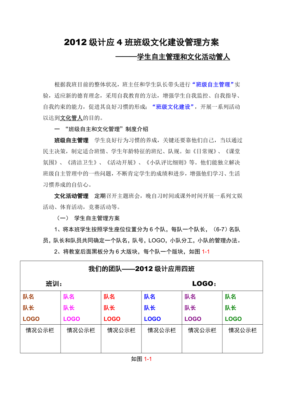 班级文化建设管理方案.doc_第1页