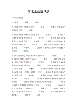 河北企业通讯录.docx