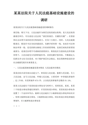 某某法院关于人民法庭基础设施建设的调研.docx