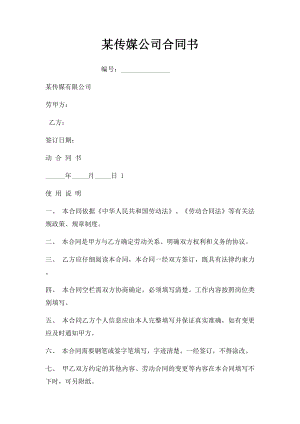 某传媒公司合同书.docx